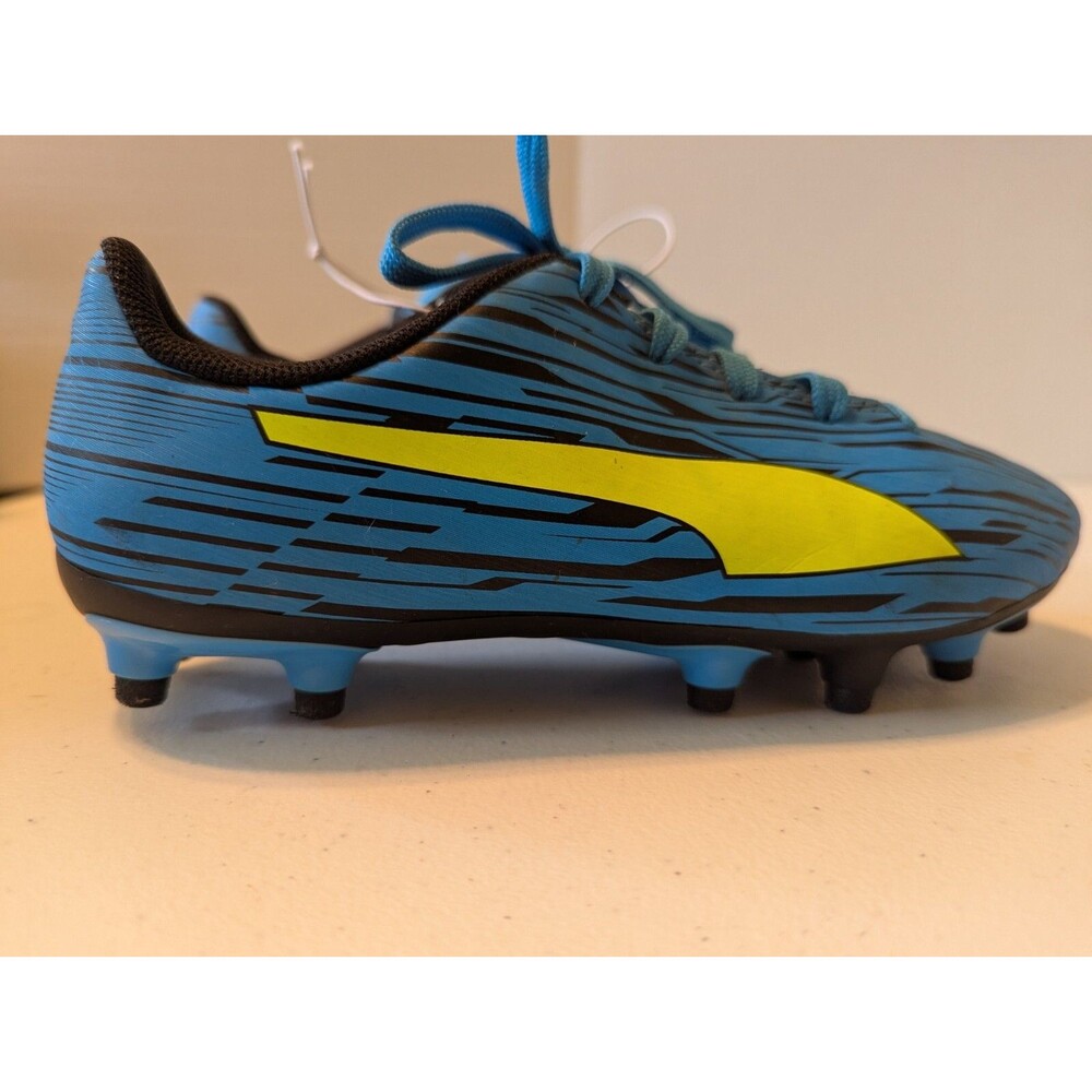 Puma Rapido III FG/AG Junior Soccer Cleats Kids Size 1C Ocean Dive/Yellow Alert - Picture 6 of 16
